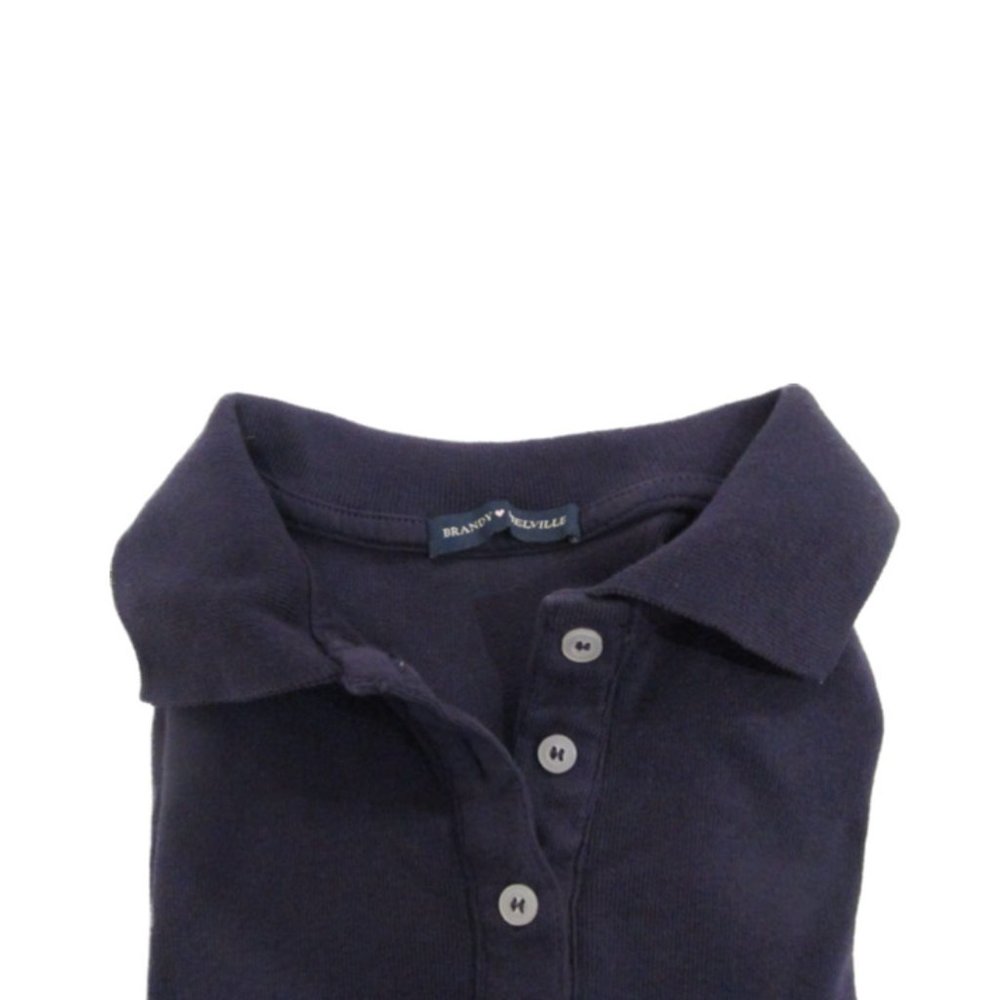 NAVY BLUE BRANDY MELVILLE SLEEVELESS COLLARED POLO